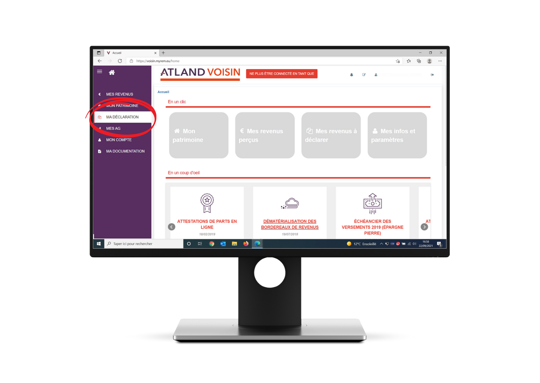 Où puis-je trouver mon relevé fiscal dans mon espace client ATLAND Voisin